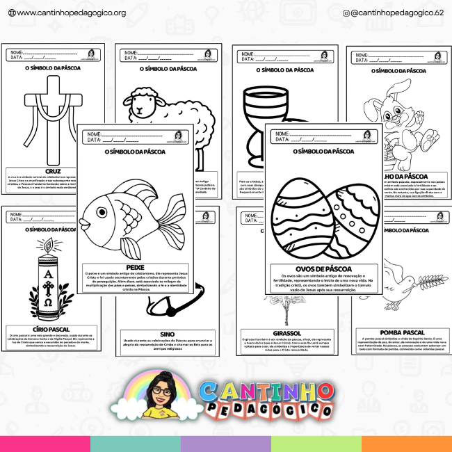 Símbolos da Páscoa – Atividades para Colorir e Aprender (PDF)